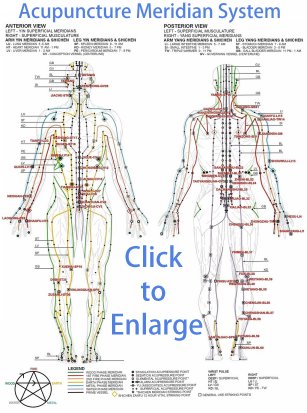 The Human Acupuncture Meridian System (Click to Enlarge)