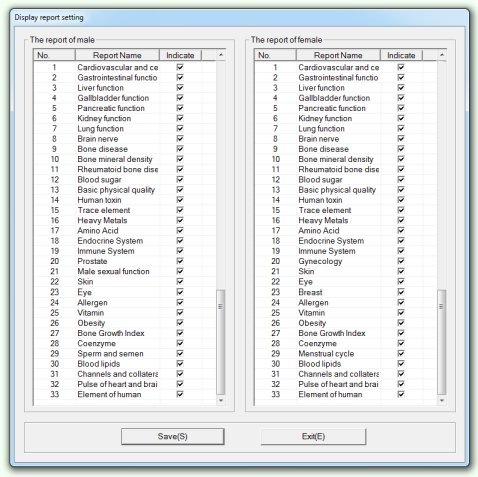 Biofeedback Reporting Options (Click to Enlarge)