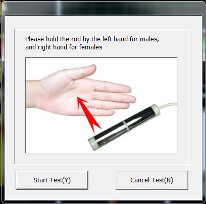 Instruction on holding the biofeedback probe