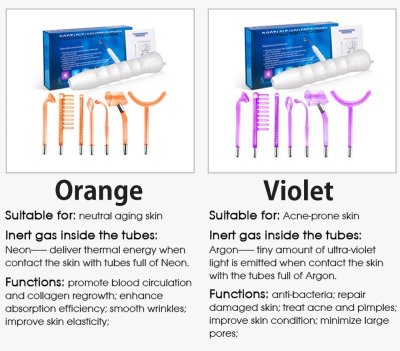 Violet Ray Tube Color Gas Options